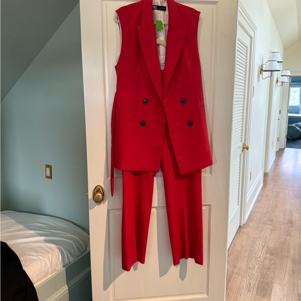 Zara Vibrant Red Women's Pantsuit
